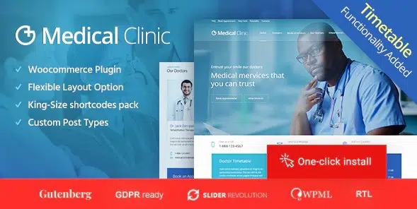 MEDICAL CLINIC – DOCTOR AND HOSPITAL HEALTH WORDPRESS THEME
